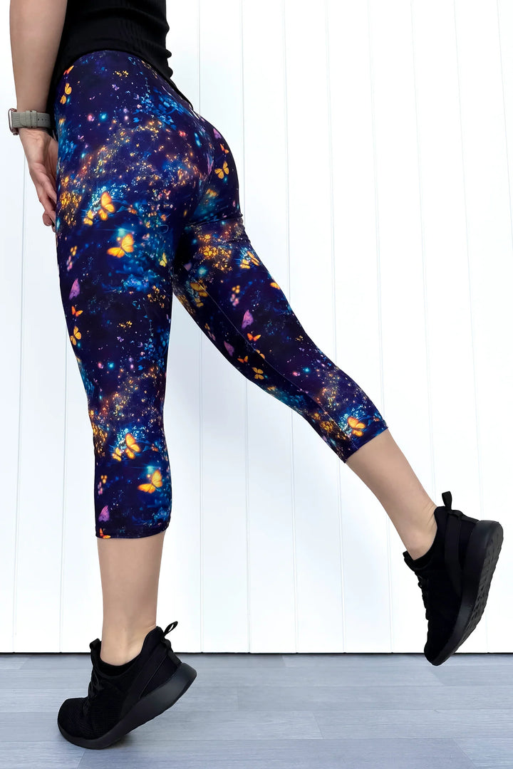 Cosmic Butterfly - Casual - Capri Leggings
