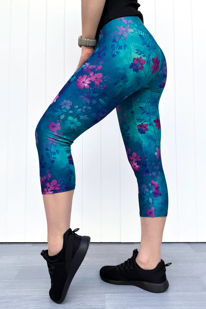 Ethereal Bloom - Casual - Capri Leggings