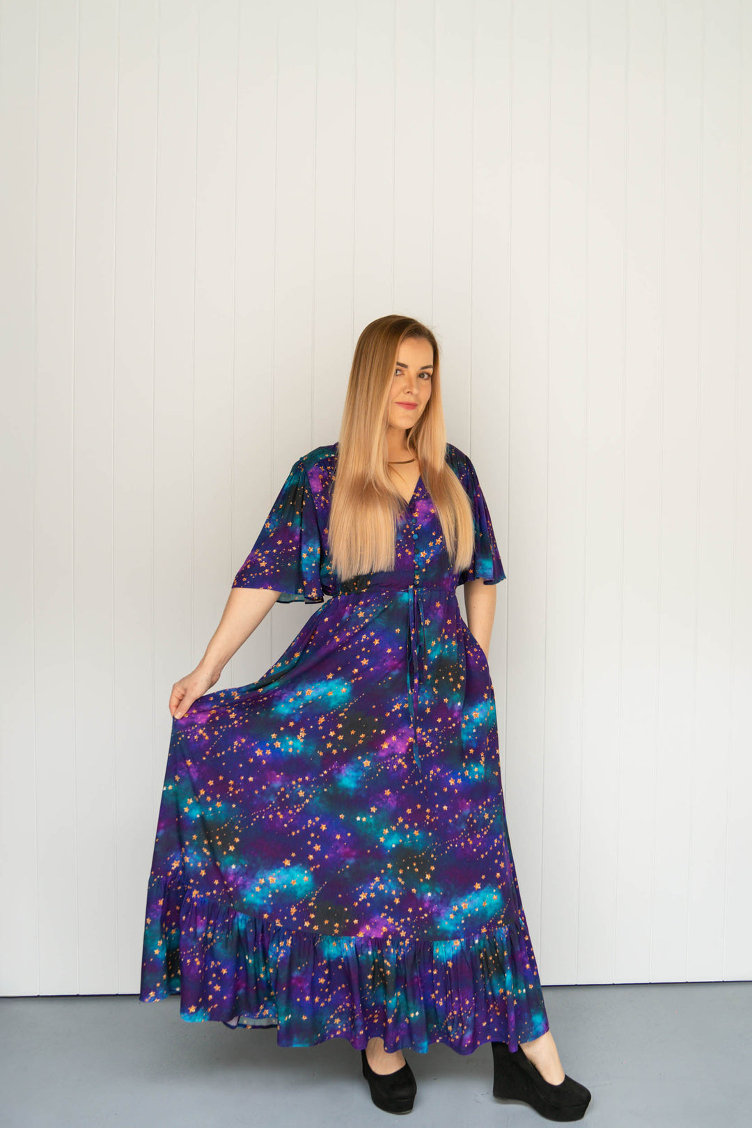 Dahlia Maxi Dress - Universe Shimmer