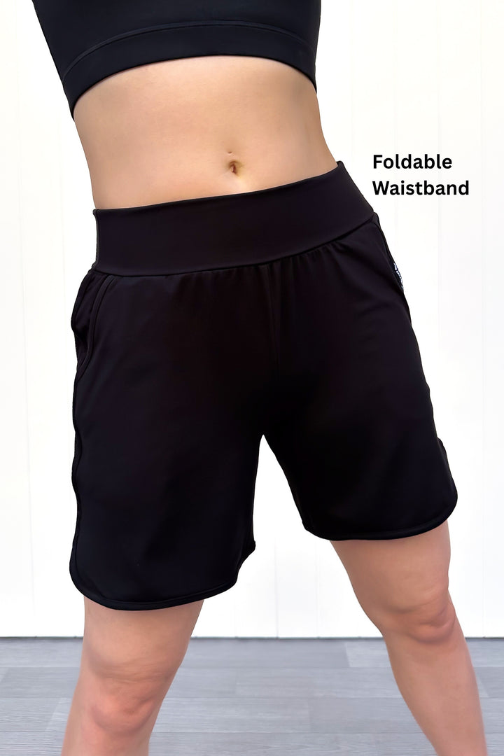 Black - Jogger Shorts - Pockets