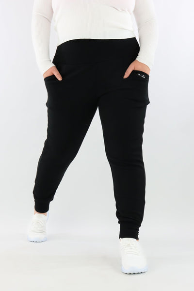 Black - Fleece Joggers - Pockets