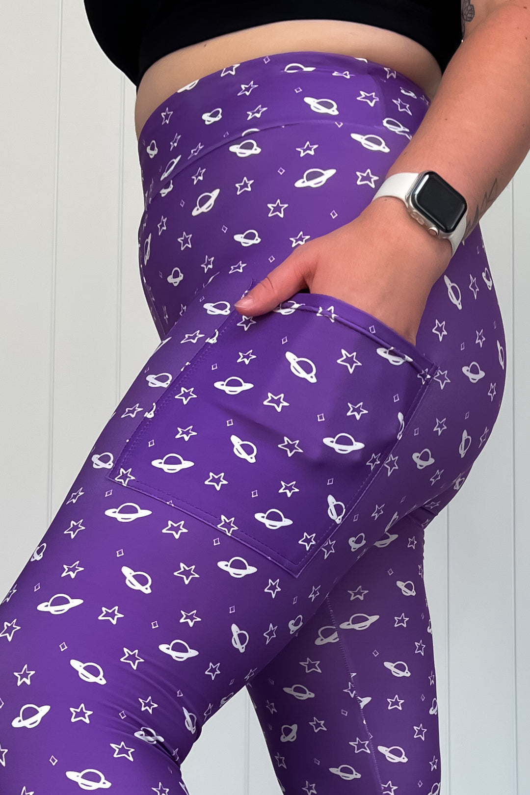 Purple Saturn - Casual - Capri Leggings - Pockets