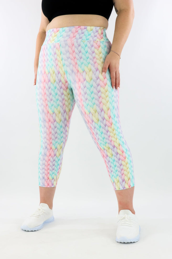 Pastel Knit - Casual - Capri Leggings