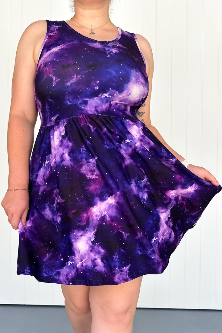 Sapphire Supernova - Sleeveless Mini Dress - Pockets