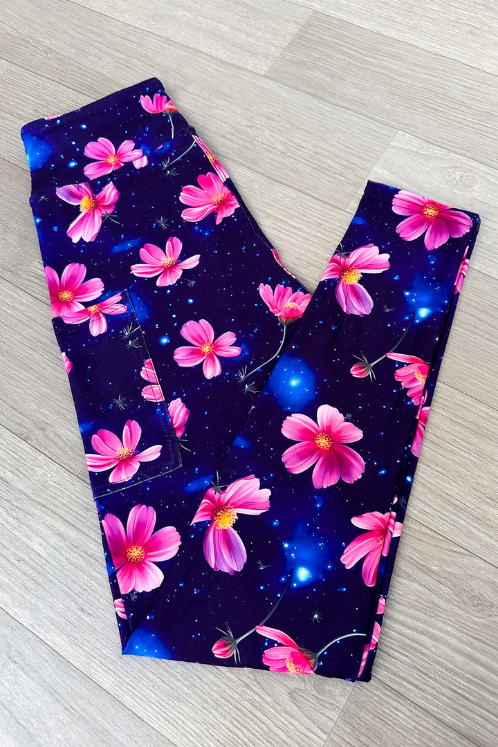 Cosmos Flower - Casual - Full Leggings - Pockets