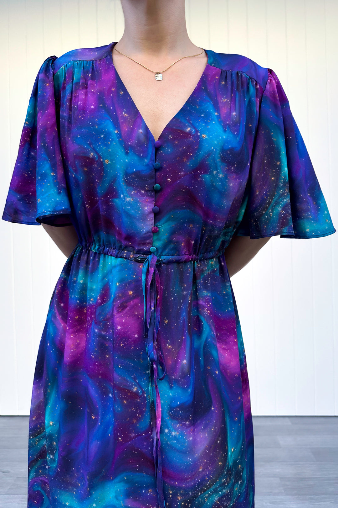 Peony Maxi Dress - Aurora Sky - Pockets