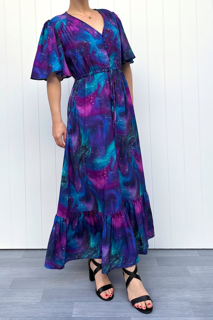 Peony Maxi Dress - Aurora Sky - Pockets