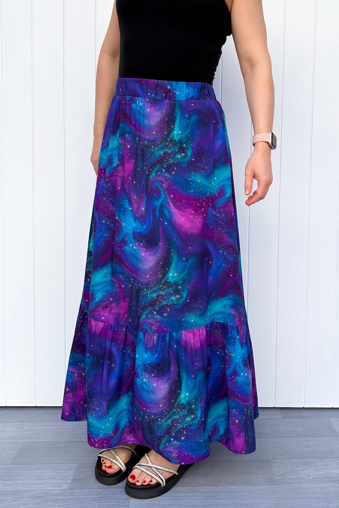 Camellia Maxi Skirt - Aurora Sky - Pockets