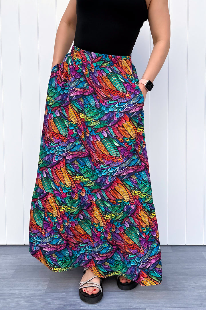 Camellia Maxi Skirt - Feather Wild - Pockets