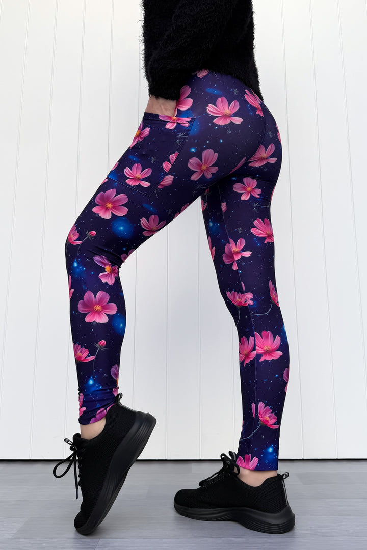 Cosmos Flower - Casual - Full Leggings - Pockets