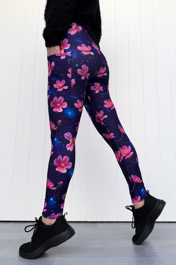 Cosmos Flower - Casual - Full Leggings - Pockets