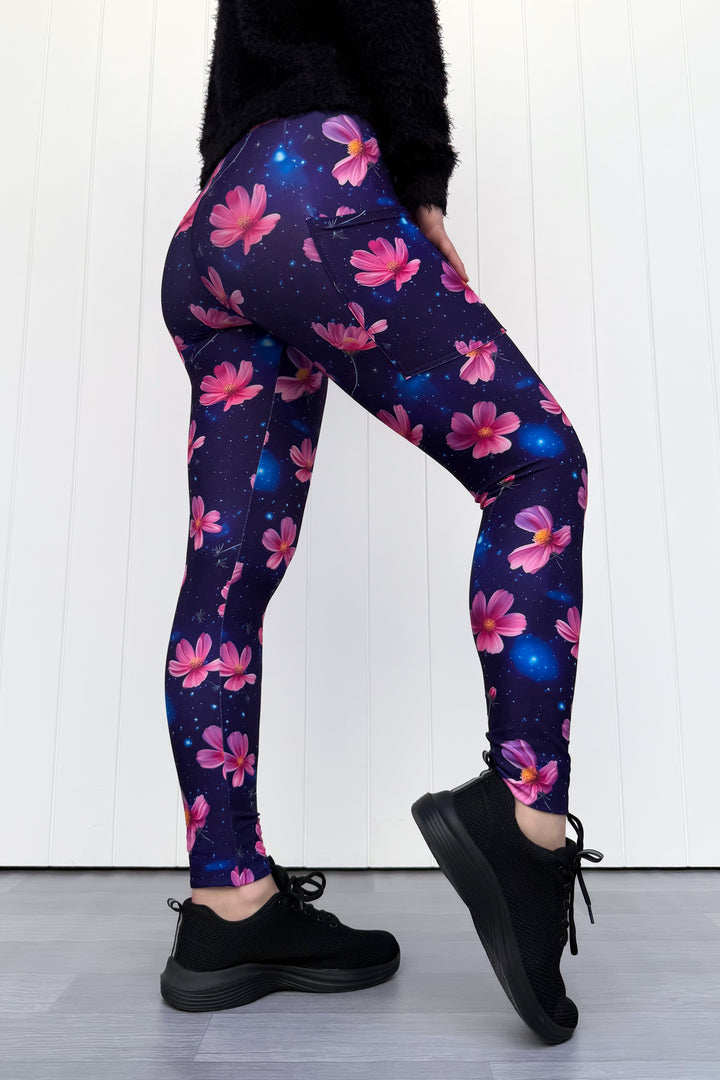 Cosmos Flower - Casual - Full Leggings - Pockets