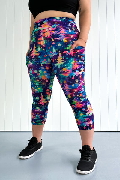 Vivid Christmas - Casual - Capri Leggings - Pockets