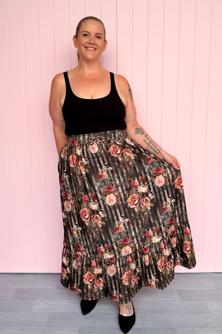 Selene Maxi Skirt - Heritage Rose - Pockets