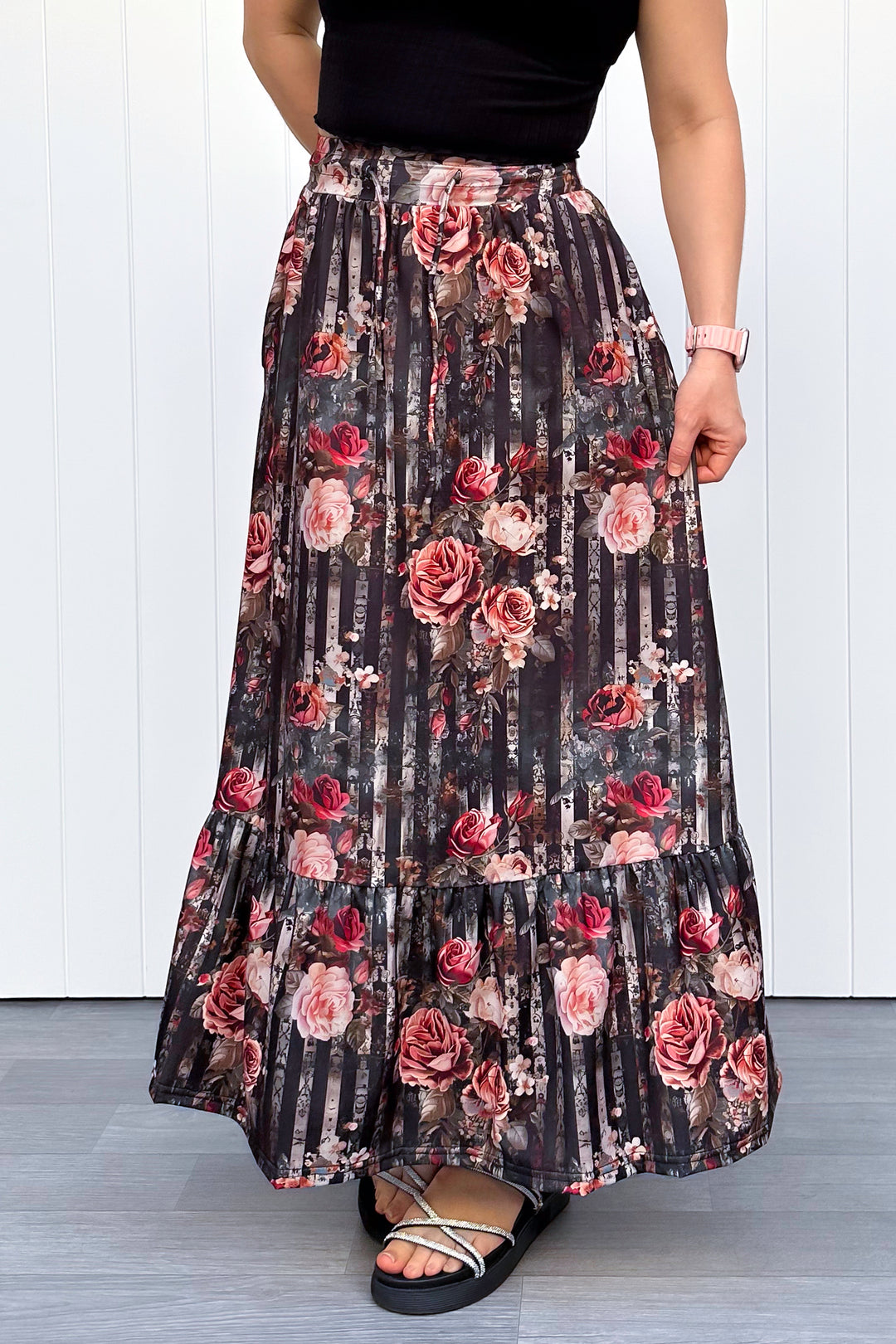 Selene Maxi Skirt - Heritage Rose - Pockets