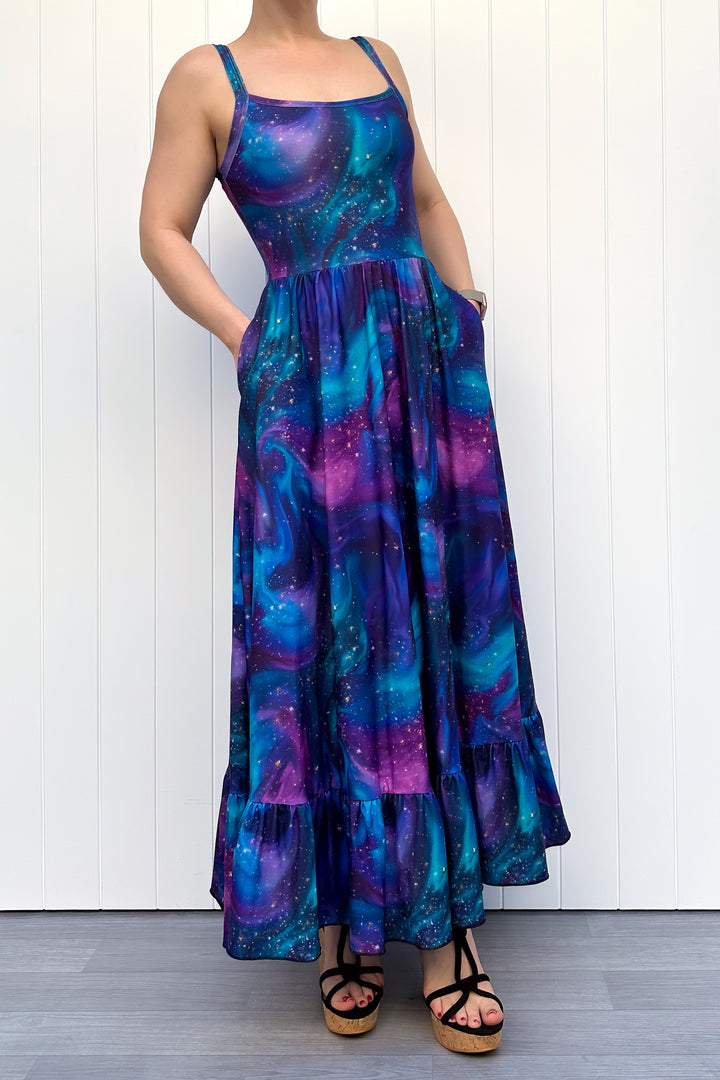 Celeste Maxi Dress - Aurora Sky - Pockets