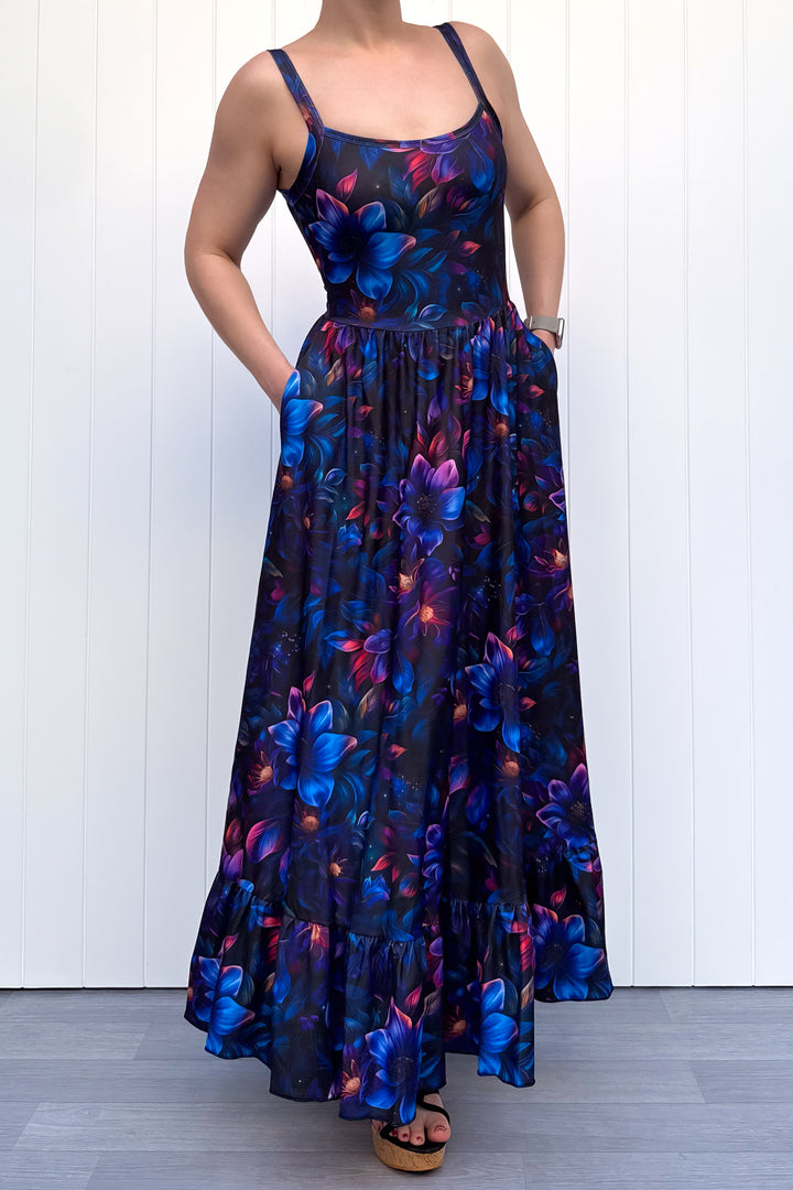 Celeste Maxi Dress - Obsidian Petal - Pockets