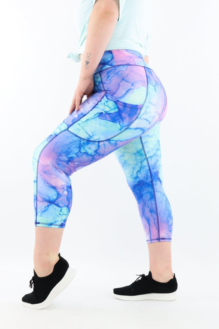 Water Ink - Casual - Capri Leggings - Pockets - Pawlie