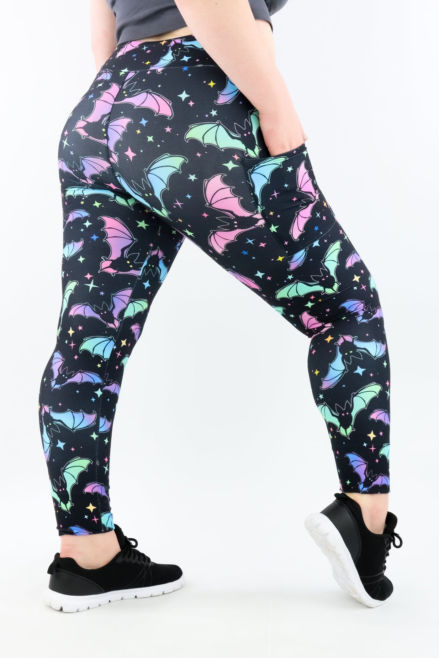 Neon Bats- Casual - Regular Full Leggings - Pockets Casual Full Leggings - Pockets Pawlie   