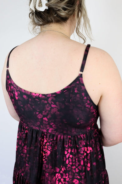 Berry Leopard - Strappy Maxi Dress - Pockets - Pawlie