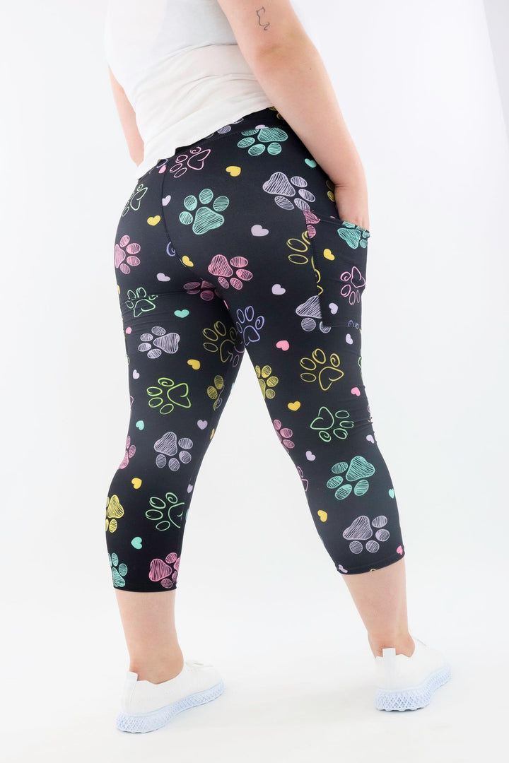 Doodle Paws - Casual - Capri Leggings - Pockets Casual Capri Leggings - Pockets Pawlie   