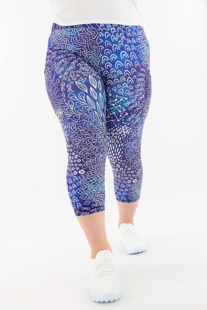 Ocean Motif - Casual - Capri Leggings - Pockets Casual Capri Leggings - Pockets Pawlie   