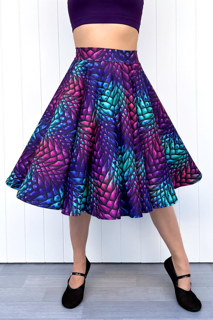 Seraphine Knee-Length Skirt - Radiant Dragon