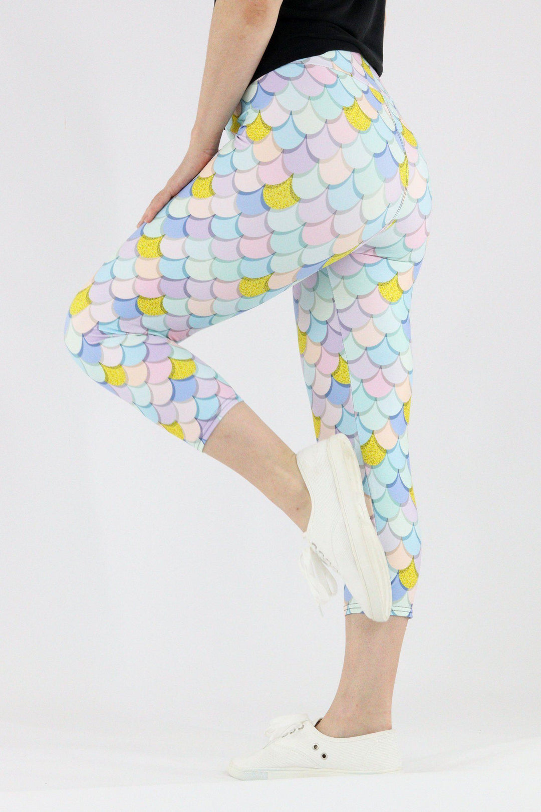 Pastel Mermaid - Casual Capri Leggings Casual Capri Leggings Pawlie   