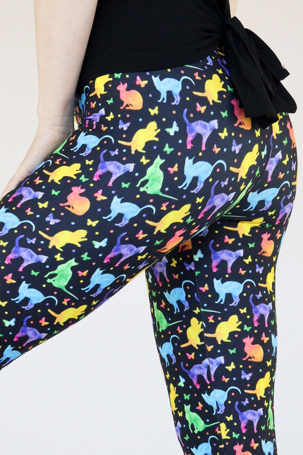 Watercolour Cats - Casual Capri Leggings Casual Capri Leggings Pawlie   
