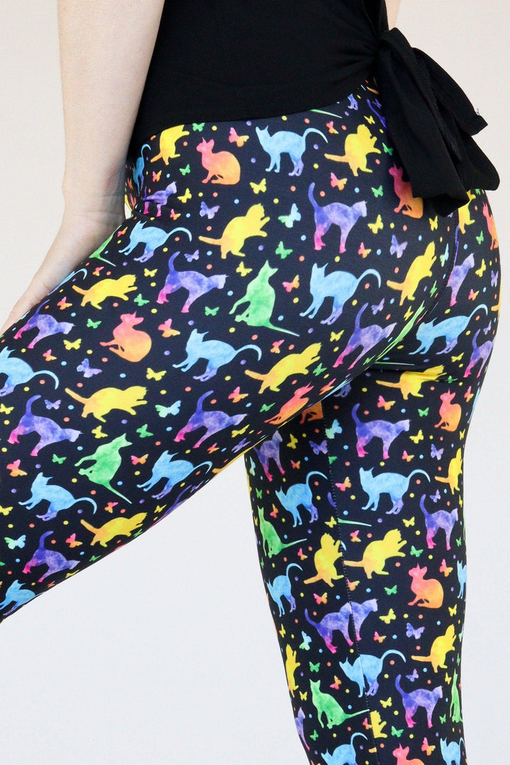 Watercolour Cats - Casual Capri Leggings Casual Capri Leggings Pawlie   