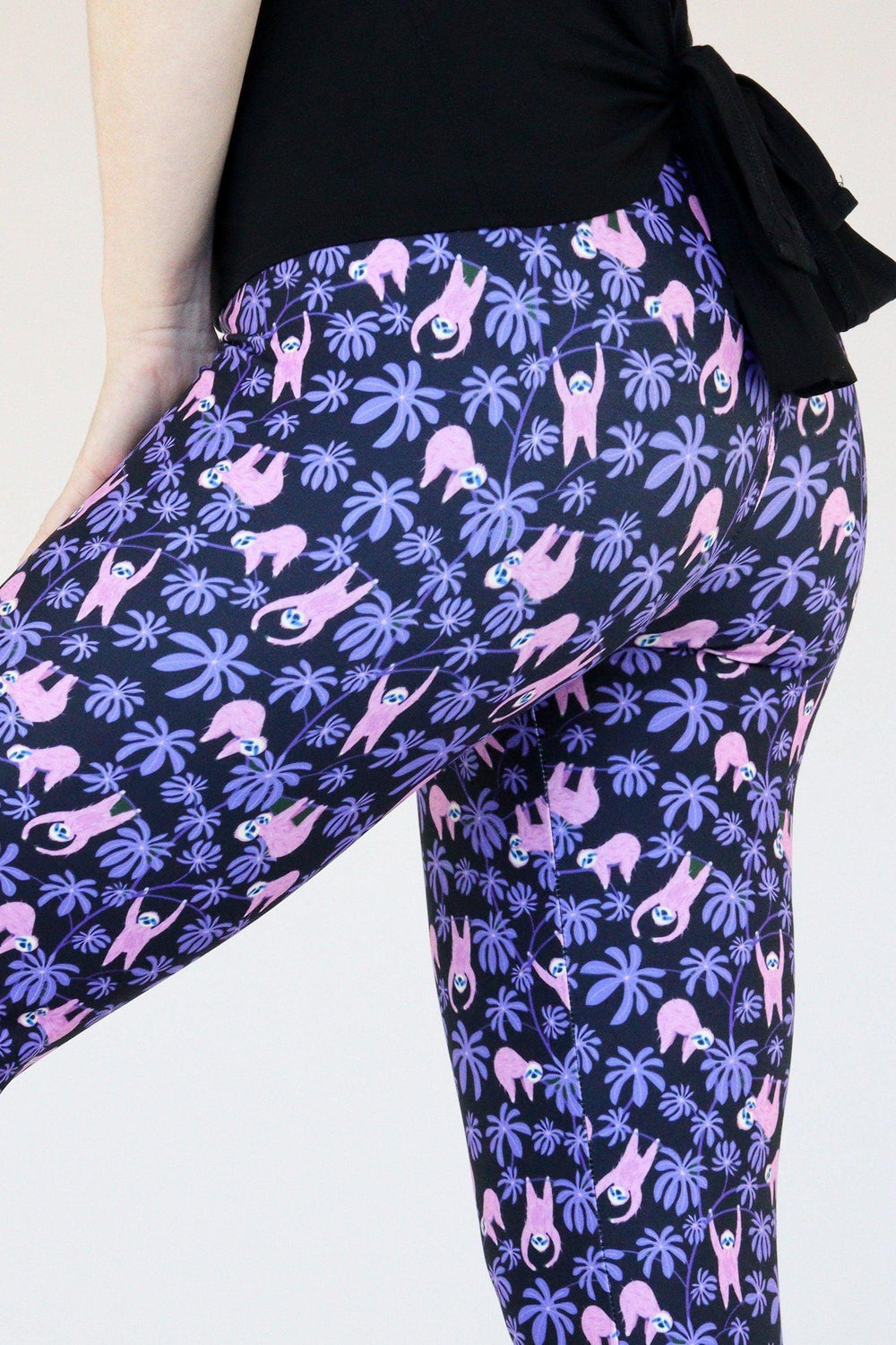 Violet Sloths - Casual Capri Leggings Casual Capri Leggings Pawlie   