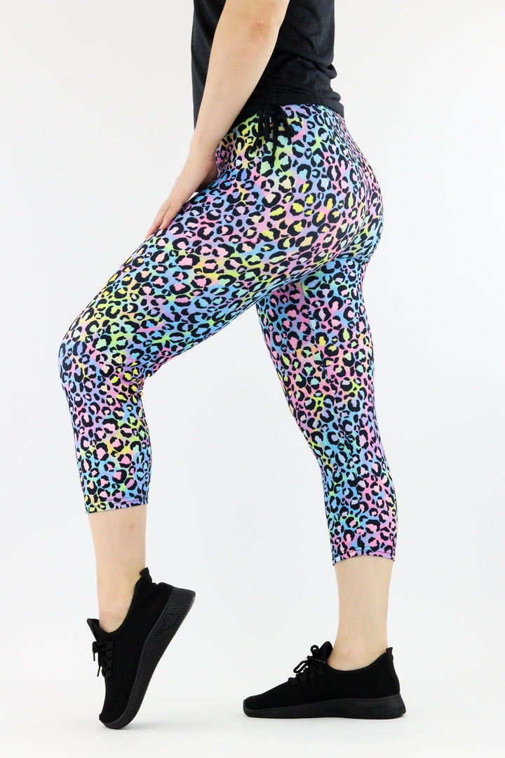 Vivid Leopard - Casual Capri Leggings Casual Capri Leggings Pawlie   