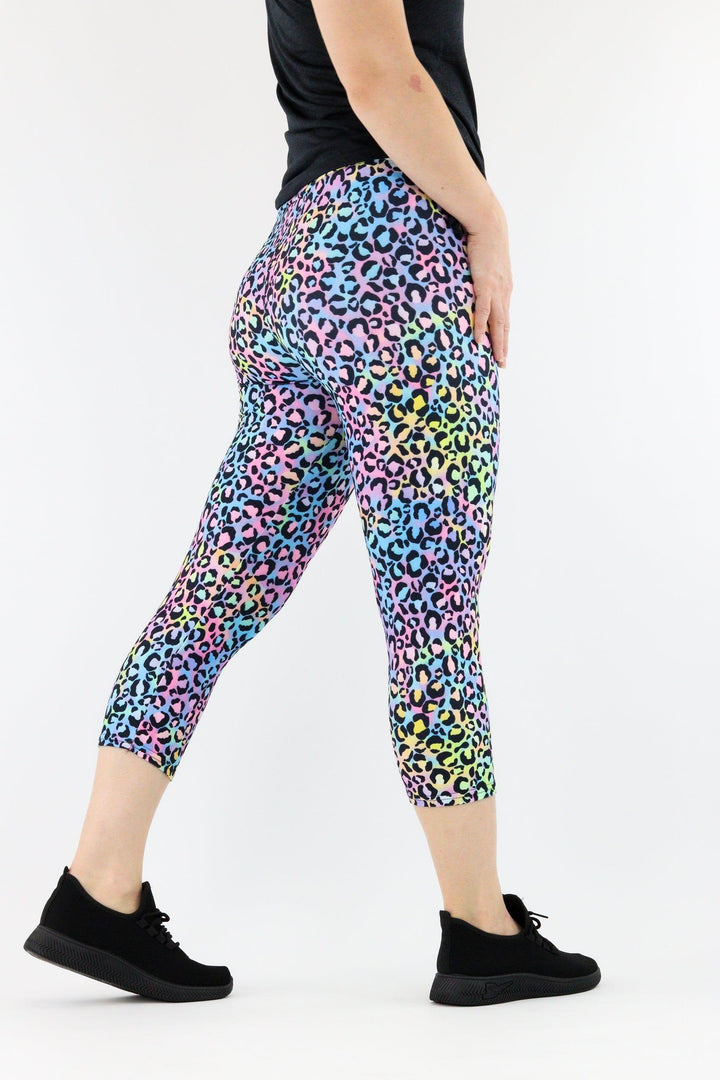 Vivid Leopard - Casual Capri Leggings Casual Capri Leggings Pawlie   