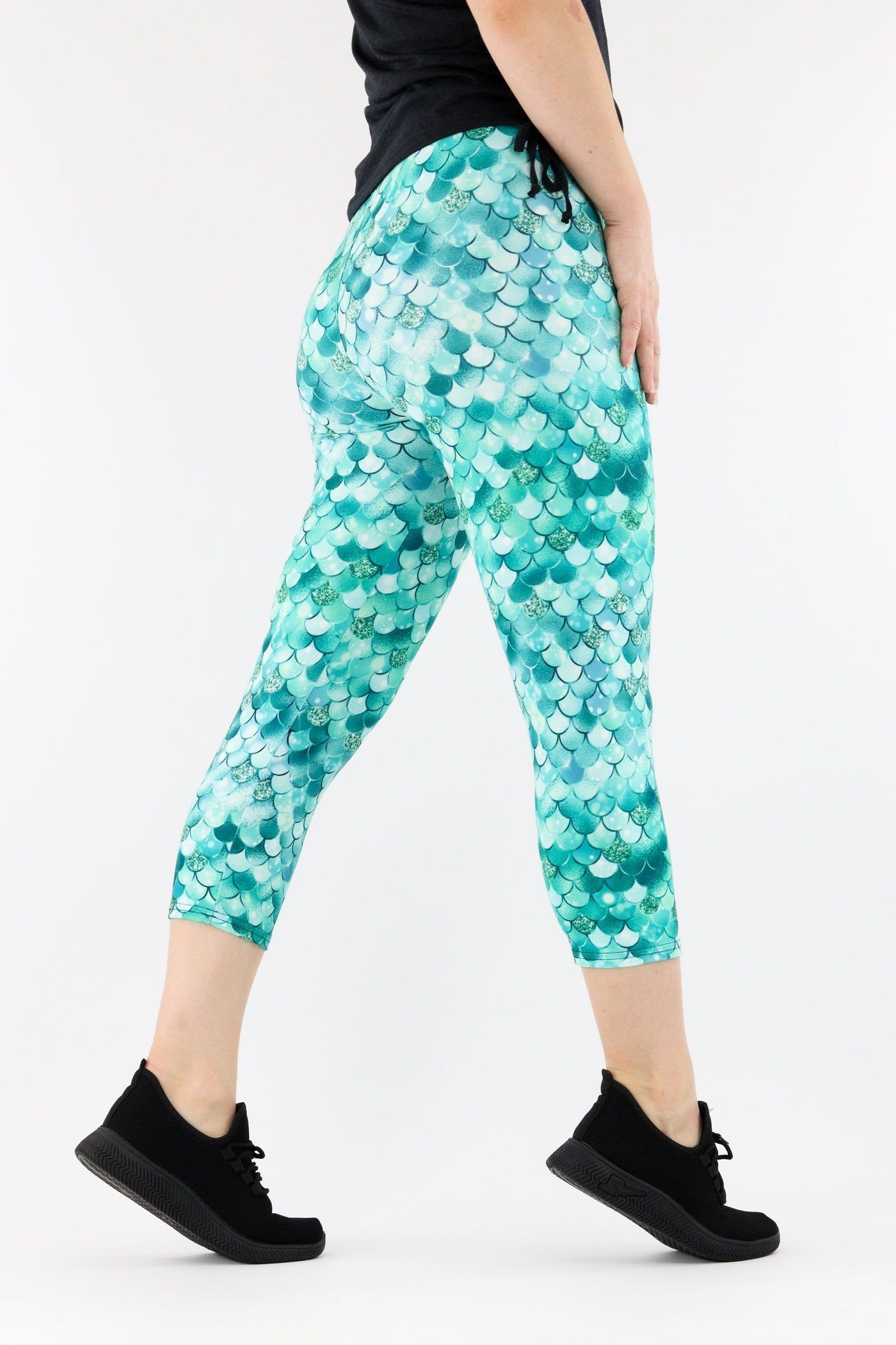 Aquamarine Mermaid - Casual Capri Leggings Casual Capri Leggings Pawlie   