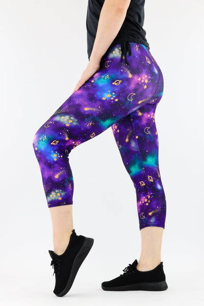 Sparkle Space - Casual Capri Leggings Casual Capri Leggings Pawlie   