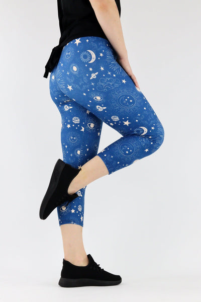 Cosmic Sunshine - Casual - Capri Leggings Casual Capri Leggings Pawlie   