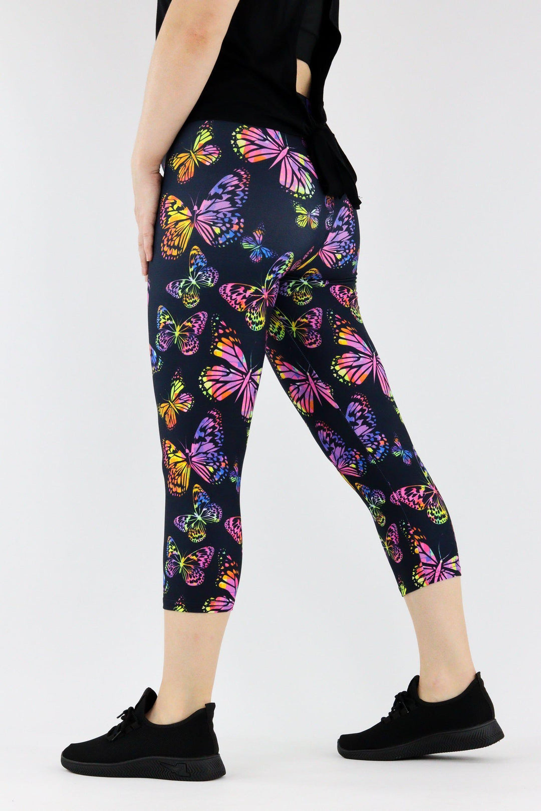 Colourful Butterflies - Casual - Capri Leggings Casual Capri Leggings Pawlie   