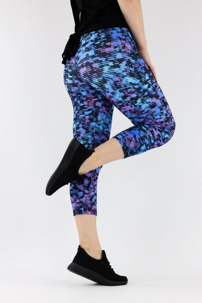 Purple Glitch - Casual - Capri Leggings Casual Capri Leggings Pawlie   