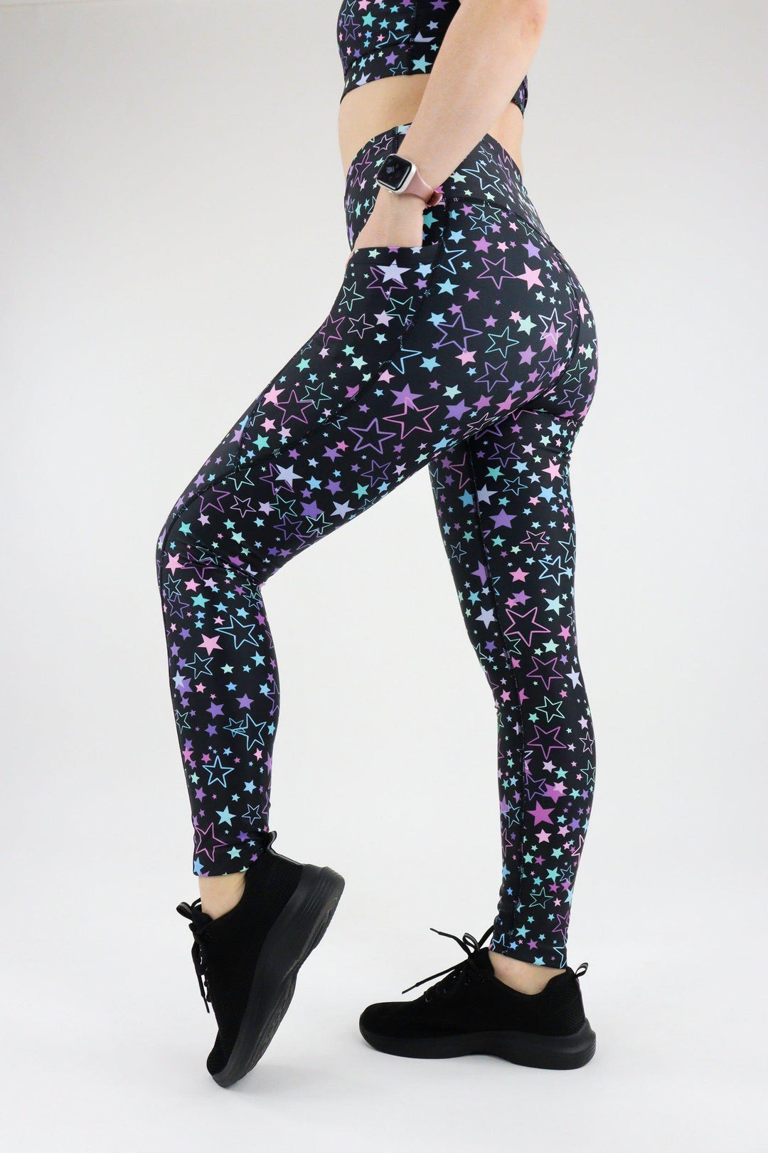 Neon Stars - Dynamic Active - Pocket Full Leggings Active Leggings Pawlie   