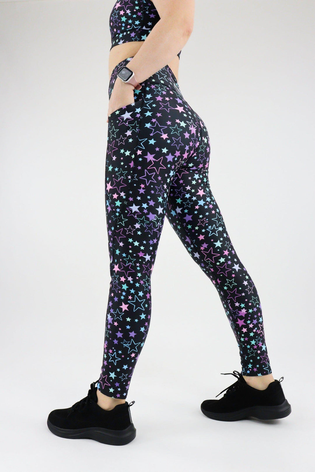 Neon Stars - Dynamic Active - Pocket Full Leggings Active Leggings Pawlie   