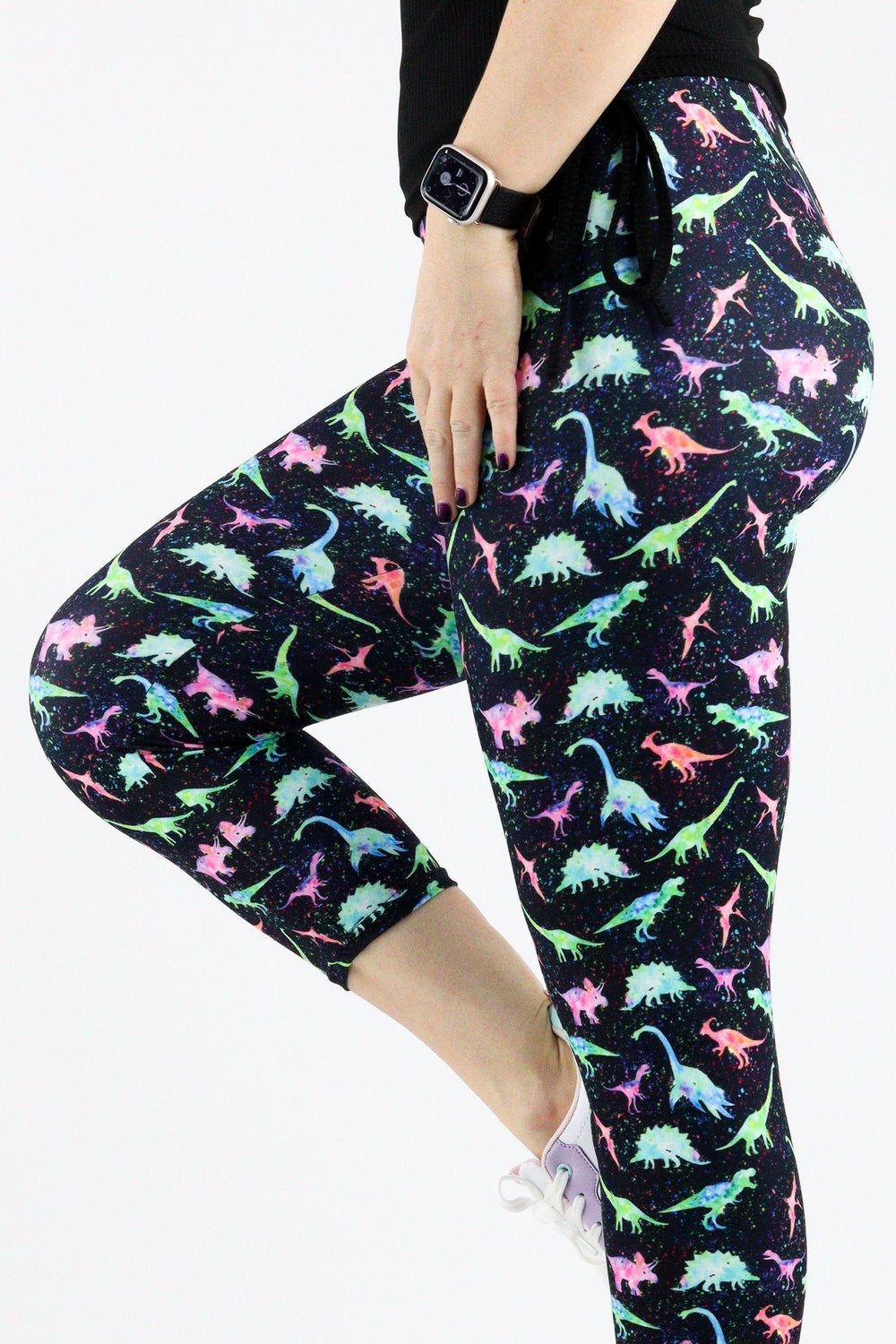 Dinosaur Magic - Casual Capri Leggings Casual Capri Leggings Pawlie   