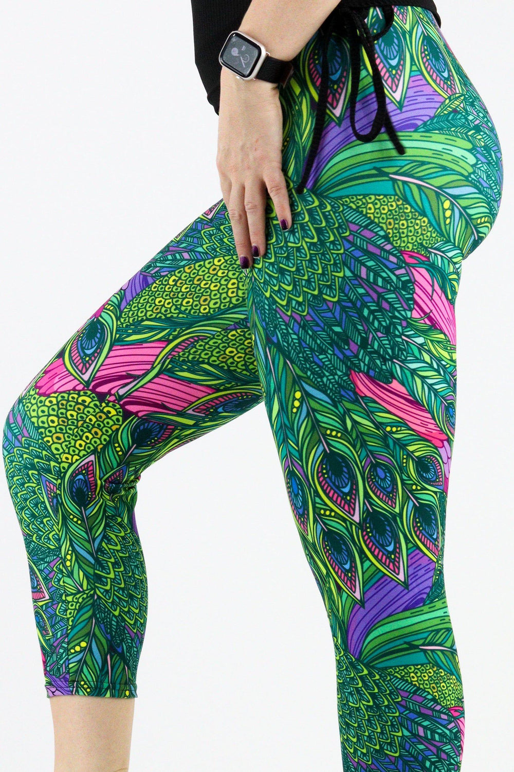 Peacock Vaunt - Casual Capri Leggings Casual Capri Leggings Pawlie   