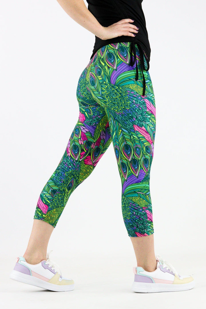 Peacock Vaunt - Casual Capri Leggings Casual Capri Leggings Pawlie   