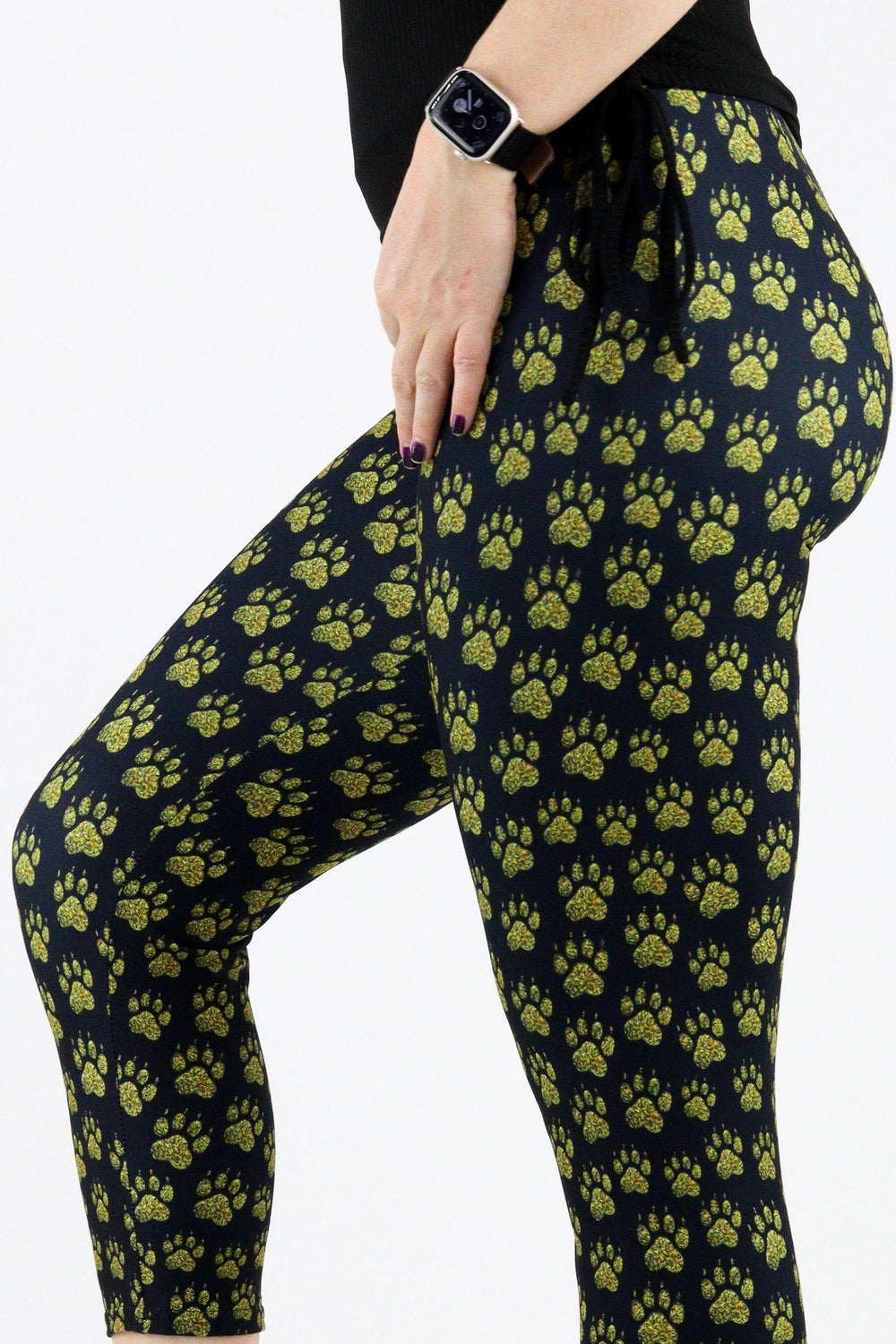 Glitter Golden Paws - Casual Capri Leggings Casual Capri Leggings Pawlie   