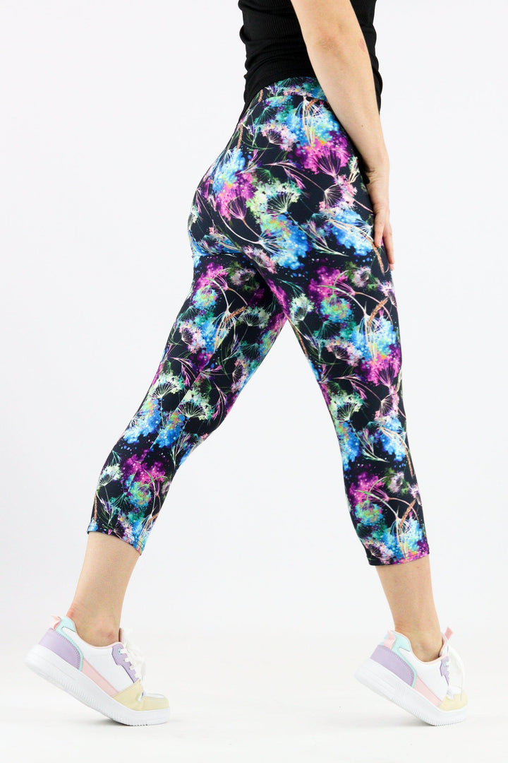 Dazzle Dandelion - Casual Capri Leggings Casual Capri Leggings Pawlie   