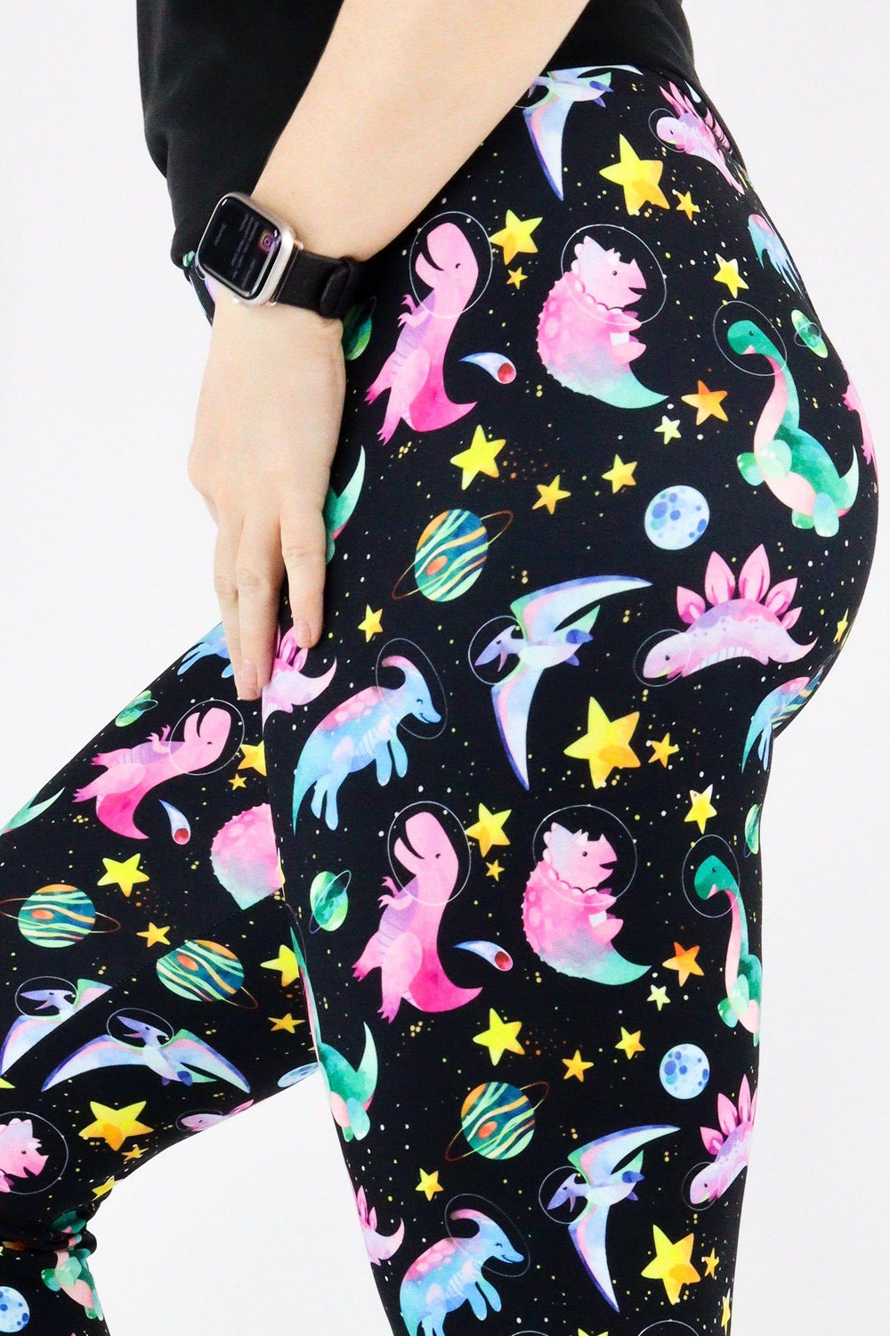 Dinosaurs in Space - Casual Full Leggings Casual Full Leggings Pawlie   