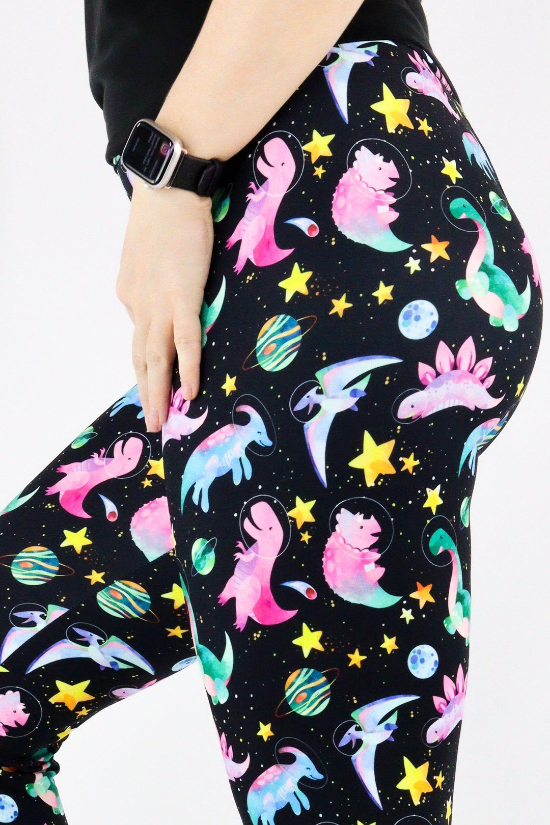Dinosaurs in Space - Casual Full Leggings Casual Full Leggings Pawlie   