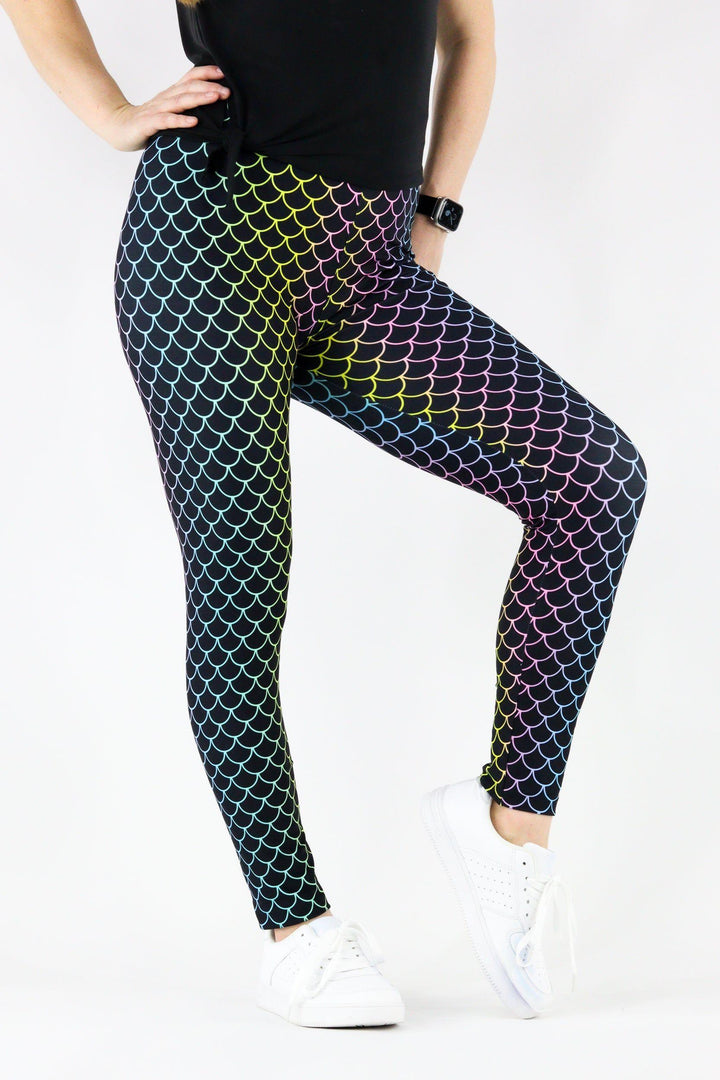 Rainbow Mermaid - Casual Full Leggings Casual Full Leggings Pawlie   