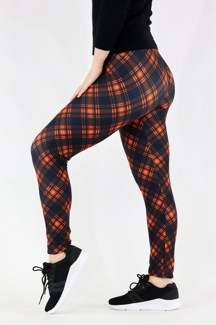 Red Plaid - Casual Full Leggings Casual Full Leggings Pawlie   