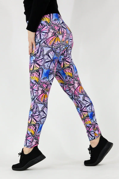 Watercolour Butterfly - Casual - Long Full Leggings Casual Full Leggings Pawlie   